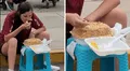 Hincha de la “U” causa asombro al comer un megachaufa frente al Monumental
