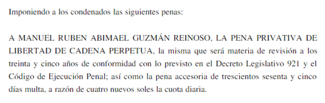 Sentencia de cadena perpetua para Guzmán en el 2006. Foto: Captura.<br><br> Sentencia de cadena perpetua para Guzmán en el 2006. Foto: Captura.<br><br>