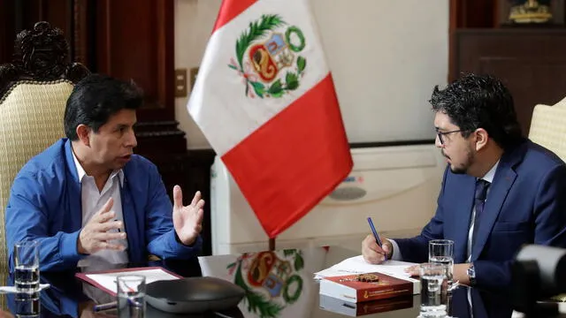 <em>Reunión de Pedro Vaca con el presidente Pedro Castillo. Foto: Presidencia del Perú</em>   