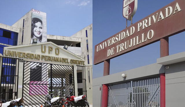 Universidad Peruana del Oriente y Universidad Privada de Trujillo, ambas con licencias denegadas. Universidad Peruana del Oriente y Universidad Privada de Trujillo, ambas con licencias denegadas.