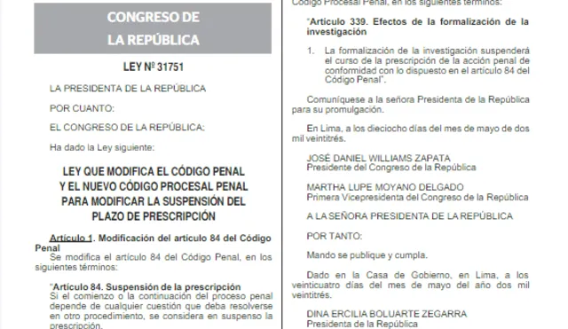 Resolución legislativa de la 'ley Soto' oficializada. Foto: El Peruano