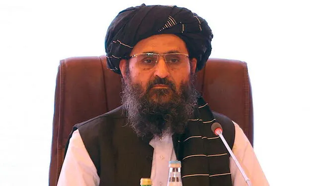  El líder del de la delegación negociadora de los Talibán, Mullah Abdul Ghani Baradar. Foto: AFP   