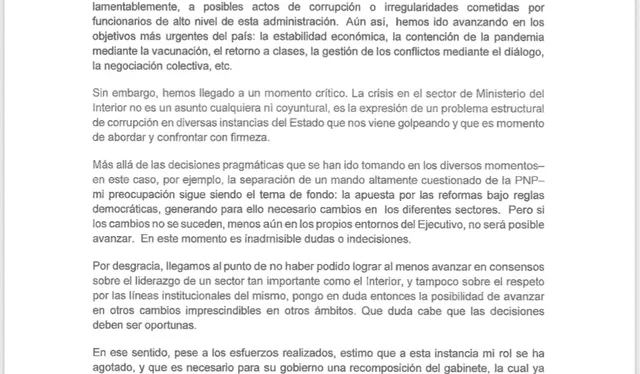 <em>A través de un documento la premier Mirtha Vásquez oficializó su renuncia a la PCM. Foto: Twitter</em> <em>A través de un documento la premier Mirtha Vásquez oficializó su renuncia a la PCM. Foto: Twitter</em>